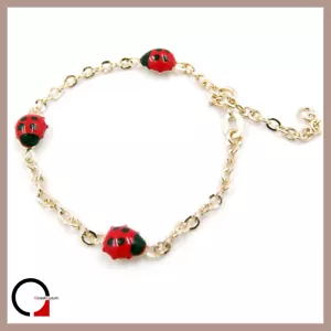 Bracciale COCCINELLA bambino in oro giallo braccialetto baby bimba portafortuna - Foto 1 di 6