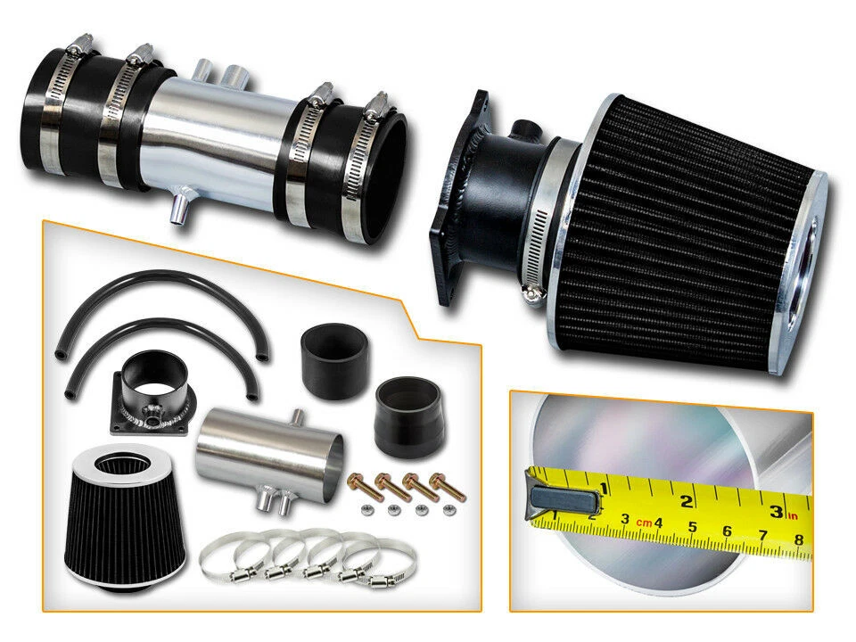 KIT ADMISIÓN AIRE RAM + FILTRO SECO NEGRO PARA 95-00 FORD CONTOUR 2.5L V6 Foto 1 de 1