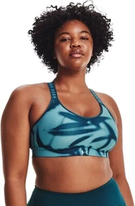 NWT Under Armour Women Infinity Printed Mid Sport Bra Cosmos Blue Sz XS $45 P120 - Picture 1 of 5