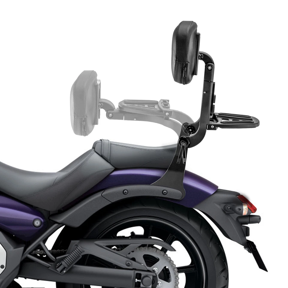 Respaldo multiusos negro barra Sissy para Kawasaki Vulcan S EN650 2017-más tarde Foto 1 de 4