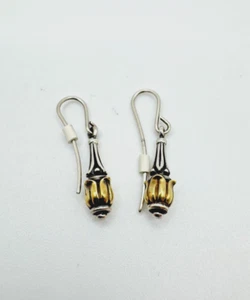 Lagos Sterling Silver 925 & 18K Gold Drop Earrings - Picture 1 of 2
