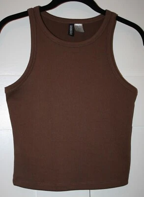 H&M Divided Women's Top Tank Ribbed Brown Size Small - Image 1 of 4