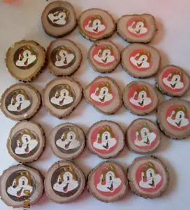New Chip & Dale Wooden Round chips 21 total Average 2 - 2 1/2 in wide Original - Picture 1 of 4