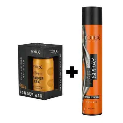 Totex Hair Styling Powder Wax 20gr & Hair Spray Pro Ultra Strong 400 ml