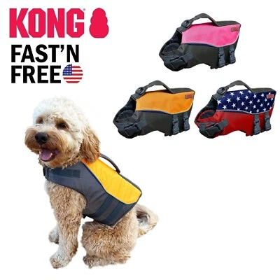 Kong Dog Life Jacket Preserver Flotation Vest Adjustable Heavy Duty Safety Float - Image 1 of 4