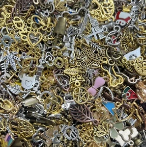 50pcs Assorted Charms Mixed Lot Pendants Custom Metal Jewellery DIY Scrapbooking - Picture 1 of 14