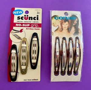 Scünci & Conair Barrettes, Clips, No-Slip Grip from 2002 & 2003 New in Packages - Picture 1 of 5
