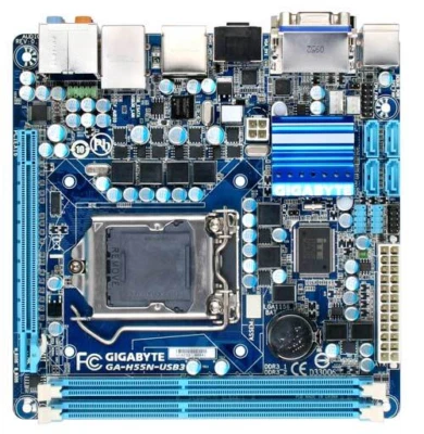 Gigabyte GA-H55N-USB3 Mini-ITX H55 LGA 1156 Motherboard Intel 1st Gen DDR3 NEW - Image 1 of 4