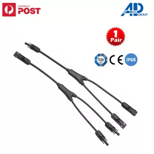 1 Pair Solar Y Branch Connector Cable Inline Solar PV Panel IP68 2 connection - Picture 1 of 9