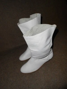 Handmade Designer Damen Stiefel Stiefeletten Boots Echtleder Weiss Gr.36 Neue - Bild 1 von 11