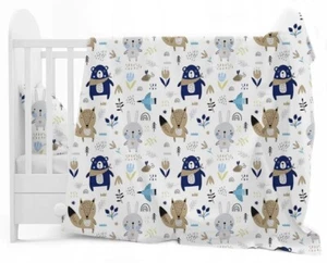 2pc Baby Bedding Fit Cotbed 135x100cm Duvet Cover Boho Animals Navy - Picture 1 of 1