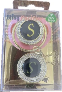 Alphabet Bling Pacifier’s- Letter S Pink - Picture 1 of 2