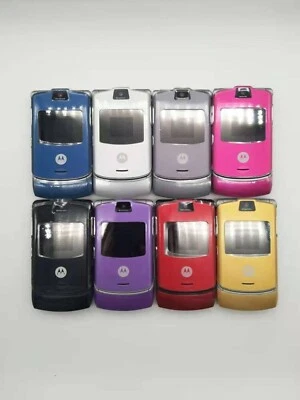 Original Motorola RAZR V3 MP4 Unlocked GSM 850/900/1800/1900 Flip Mobile Phones - Image 1 of 4