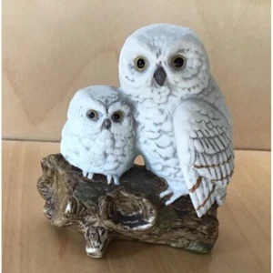 Napcoware Snow Owls on Branch Sculpture Decorative Figurine - Picture 1 of 4