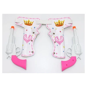 COWGIRL DOPPEL HOLSTER + Pistolen / Gürtel Halter Kinder Prinzessin Kostüm Party - Bild 1 von 2