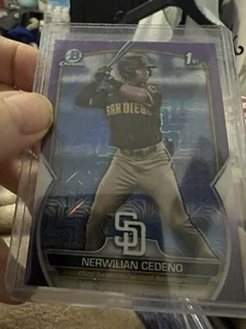 2023 Bowman Chrome Nerwilian Cedeno RC⚡️PURPLE REFRACTOR #d/250⚡️1st Padres - Picture 1 of 1