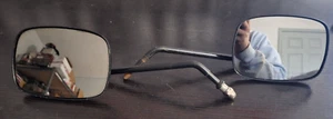 Black Style Rectangle Short Stem Mirrors OEM Replacement for Harley PR - Picture 1 of 5