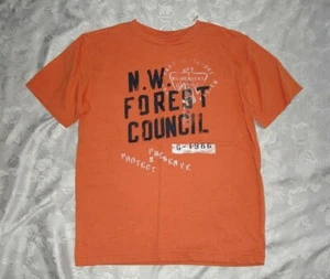 Boys GAP KIDS Orange Shirt/Top 12 NWT Forest Wilderness Camp Protect & Preserve - Picture 1 of 1