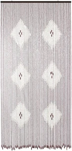 Tenda in Legno, 100X220 Cm, Fantasia Rombo Marrone Beige, Fili 66 - Foto 1 di 12