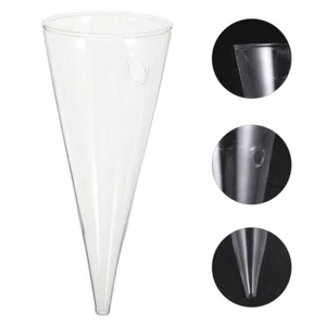 Klarglas-Wandvase, kegelförmige Wand-Blumenvase, Wand-Hängevase, - Bild 1 von 12