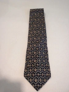 MARK ALEXANDER BRAND NAVY BLUE DESIGN NECK TIE - Picture 1 of 2