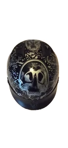 Black Skull Dot Approved Helmet Boneyard for Bikers - Bild 1 von 8