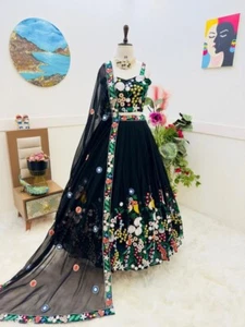 Designer Heavy Lehenga Choli With Stitched Ready Made Blouse Wedding For Women - Picture 1 of 6