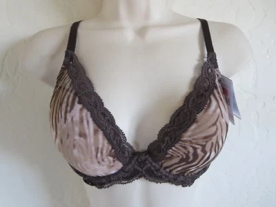SUJETADOR CON AROS NATORI 34D #730023 PLUMAS CONTORNO, ESTAMPADO CEBRA, NUEVO CON ETIQUETAS $68 Foto 1 de 4