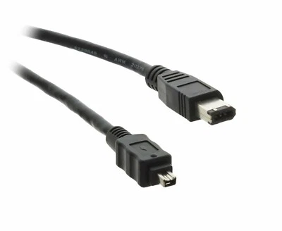 RARE 2M FireWire 400 Cable: 6-Pin Male to 4-Pin Male (IEEE 1394a) - Image 1 of 2