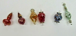 VTG Blown Glass Hand Painted Christmas Ornaments Set of 6 - Picture 1 of 5