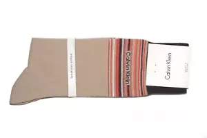 Calvin Klein luxuriöse gestreifte Socken aus Baumwolle/Poly-Mischung Wüstensand rot Einheitsgröße - Bild 1 von 2
