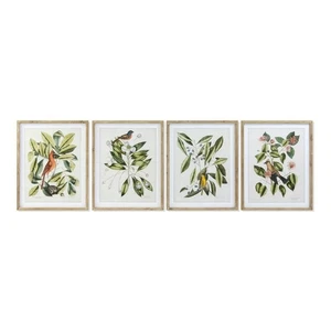 Cuadro DKD Home Decor Bird 55 x 2,5 x 70 cm Tropical Pájaros [4 Piezas] - Imagen 1 de 3