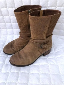 UGG Australia Lula Mae halbhohe braune Damen-Winterstiefel aus Leder Größe 9 - Bild 1 von 24