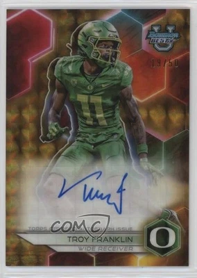 2023 Bowman U Best of Gold Geometric Refractor /50 Troy Franklin #BOA-TF Auto - Image 1 of 2