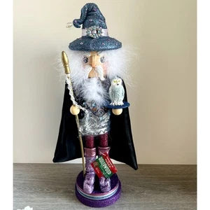 Kurt S Adler 18" Hollywood Nutcrackers Wizard and Owl Wooden Nutcracker NWT - Picture 1 of 9