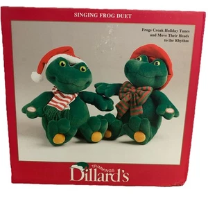 RARE Dillard's Trimmings Singing Frog Duet Musical Animated Christmas Plush NEW - Picture 1 of 8
