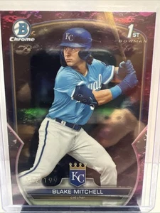 2023 Bowman Draft BDC-133 Blake Mitchell 1st Bowman Fuchsia Lunar Refractor /199 - Bild 1 von 3