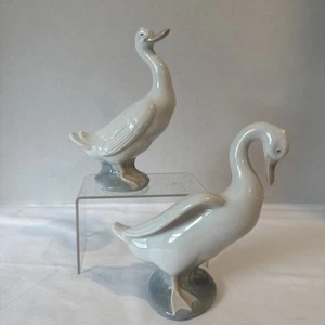 Juego de 2 estatuillas vintage de gansos de porcelana Lladro retirados España - Imagen 1 de 15