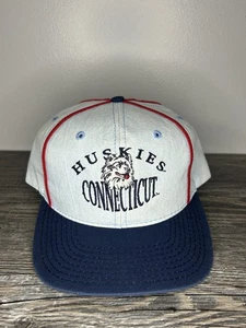 Vintage 80's 1984 The Game UCon Huskies Denim Pinstripe Snapback Hat RARE - Picture 1 of 9