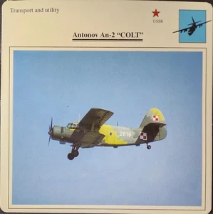 Antonov An 2 Colt Flugzeug Bild Original Vintage Info Flugzeug Sammlerkarte - Bild 1 von 2