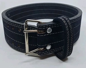 Powerlifting Blue Leather Belt 4" Wide Training Weight Lifting Belt 44" Small - Picture 1 of 10
