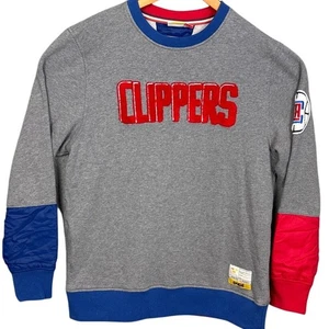 Pupil Los Angeles Clippers Crew Neck Sweatshirt Nylon Sleeves Embroidered Size L - Picture 1 of 10