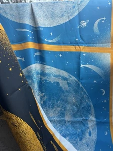 Deadstock 100% Silk Twill H Fabric Double Sided Panel 35”x 35" Scarf  Logo - Picture 1 of 17