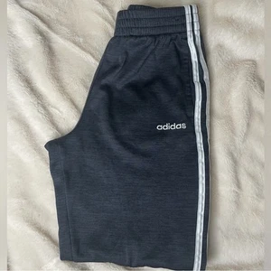 Adidas Athletic Jogger Sweat Pants Charcoal Black White 3 Stripe Size L 14/16 - Picture 1 of 6