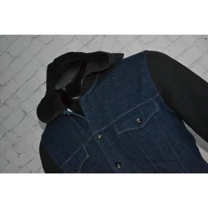 Vans Off The Wall Jacket Mens Size Medium Cotton Blend Blue Jean Denim Look - Picture 1 of 8