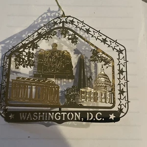 Genuine 24k Finished Brass Washington, DC 3D Ornament Christmas Holiday - Picture 1 of 4