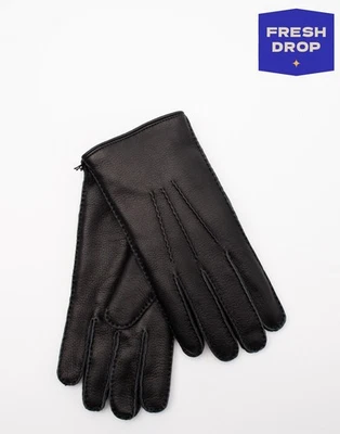 PVP €450 DUNHILL Guantes de Cuero Talla 8.5 M Logo Forrados de Piel de Conejo Hechos en Italia Foto 1 de 4