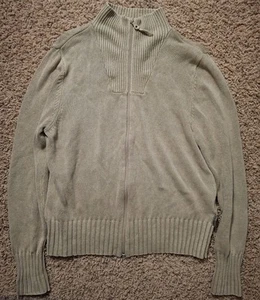 Maglione Vintage Woolrich Zip Cachi Donna Taglia Media Manica Lunga Ramie Cotone M - Foto 1 di 10
