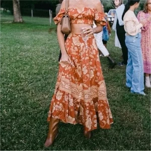 Spell & The Gypsy Size XXL AU 16 US 12 Sloan Maxi Skirt In Ochre Boho Button Up - Bild 1 von 13