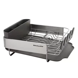 KitchenAid Compact Dish Rack with Stainless Steel Panel in Grey - Picture 1 of 3